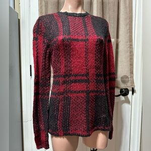 Royal Bones Red and Black Plaid Sweater